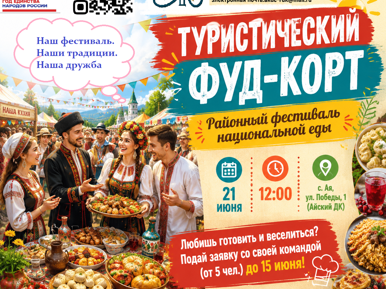 На картинке изображен баннер празднования туристического Фуд-Корта. Баннер предоставлен автором статьи..